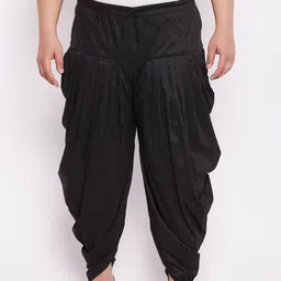 VASTRAMAY Men Black  Solid Cowl Dhoti Pants-picture-20