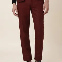 Fabindia Men Burgundy Casual Regular Trousers-image-38