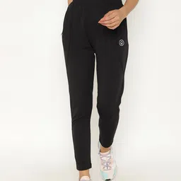 CHKOKKO Women Black Solid Anti-Microbial Track Pants-image-79