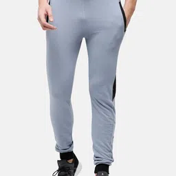 MADSTO Men Blue Solid Straight-Fit Cotton Track Pants-picture-14