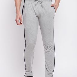 NEVA Men Grey Melange Solid Cotton Regular Track Pants-image-93