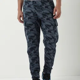 Wildcraft Men Camoflage Printed Mid-Rise Anti Odour Cotton Track Pants-image-69