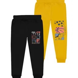 BAESD Boys Pack Of 2 Typography Printed Cotton Joggers-picture-14