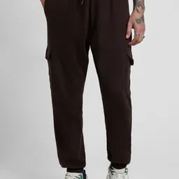 VEIRDO Men Pure Cotton Mid Rise Joggers-image-42