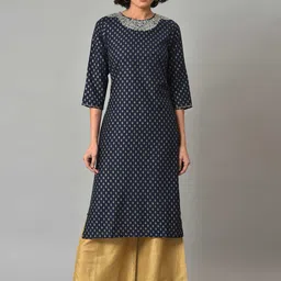 W Ethnic Motifs Printed Round Neck Kurta with Palazzos-picture-20