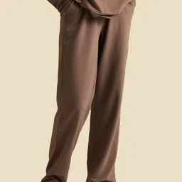 Muvazo Women Mid-Rise Training or Gym Straight-Fit Fleece Track Pant-image-23