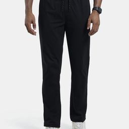 Jockey Men Black Solid Straight Fit Track Pants-image-1