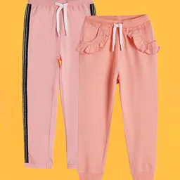 Anthrilo Girls Pack Of 2 Cotton Relaxed Fit Trackpants-image-86