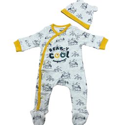 BAESD Infants Printed Organic Cotton Sleepsuit With Cap-image-30