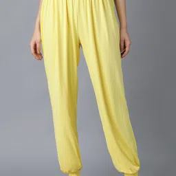 elleven Women Yellow Solid Harem Pants-picture-13