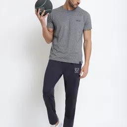 van heusen innerwear Van Heusen Men Grey Printed Smart Tech Easy Stain Release Track Pants image 4