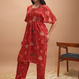 Vishudh Printed Round Neck Kaftan With Pants Co-Ords image 5