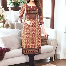Jevi Prints Women Printed Flared Sleeves Thread Work Indie Prints Anarkali Kurta-picture-29