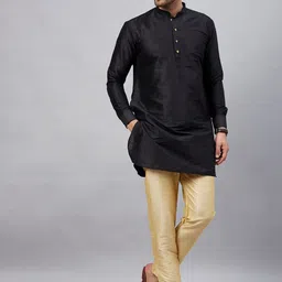 VASTRAMAY Men Mandarin Collar Straight Kurta with Trousers-picture-37