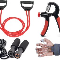 Combo of Toning Tube, Hand Gripper, Skipping Rope & Finger Exerciser Fitness Accessory Kit Kit-image-67