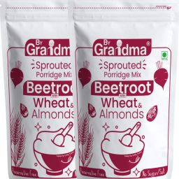 Beetroot Sprouted Cereal – Sprouted Wheat, Beetroot with Almonds Instant baby Food For 8 month babies | Preservative Free Instant Porridge Mix for 8 - 36 months babiess | (Pack of 2) Cereal-image-46