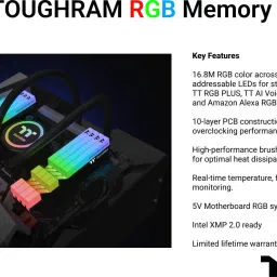 Thermaltake TOUGHRAM RGB DDR4 8 GB (Dual Channel) PC (R009D408GX2-3200C16A) image 3