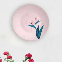 quirk india Pink Ceramic Hexon Leaf Decorative Wall Plate-picture-45