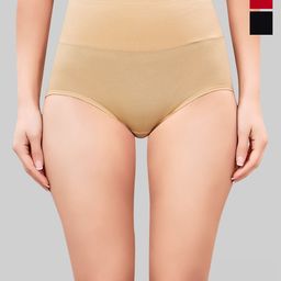 PLUMBURY Pack Of 3 High Waist Cotton Tummy Tucker Panty-image-66