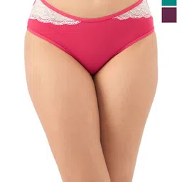 Clovia Purple & Blue Pack Of 3 Mid-Rise Hipster Briefs-image-70
