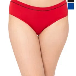Clovia Black & Red Pack Of 3 Mid-Rise Hipster Briefs-66