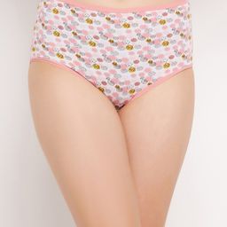 Clovia White Geometric Printed Pure Cotton Hipster Briefs PN2761K18S-41