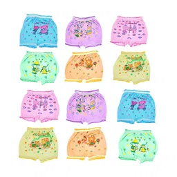 BAESD Infants Pack Of 12 Printed Pure Cotton Basic Briefs-picture-18
