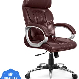 Luxury HIGH Back Leatherette Office with Steel Base and Warranty Leatherette Office Executive Chair-image-7
