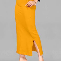 SCUBE DESIGNS Slim Saree Shapewear Petticoat Mustard Yellow (XL) Lycra Blend Petticoat-image-61