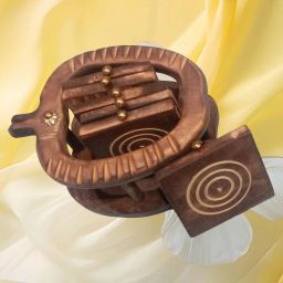Square Polished Artistic Wooden Coasters Coasters Serving Set-image-93