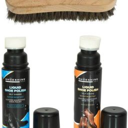 SHOESHINE 1 Black and 1 Neutral LIquid Shoe Polish with Shoe Brush Shoe Care Kit-image-43