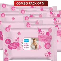Soft Cleansing Baby Wet Wipes with Aloe Vera, Jojoba Oil and Vitamin E (Pack of 9) (60 Wipes Per Pack)-23