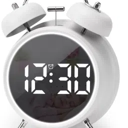 Digital Twin Bell Alarm Clock Extra Loud for Heavy Sleepers Clock with Night Light Clock-10
