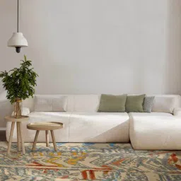 obeetee Beige Abstract Wool and Cotton 5 ft x 8 ft Hand tufted Carpet-picture-26