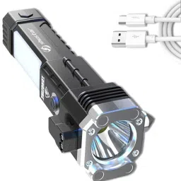 Multipurpose 8 in 1 500 Meter Range LED 3W Torch Rechargeable 4 Mode 2200 mAh Torch-image-56