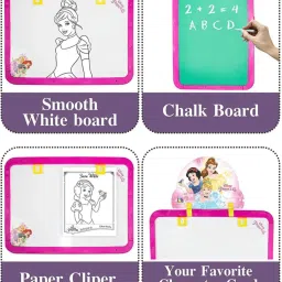 jayaansh traders 5 in 1 Dual Sided Princess Easel Board For Education Learning Activities ( Multi Functional White & Black Board ) image 5