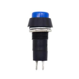 PBS-11B Round Plastic Self-Reset Switch 12mm 2-Pin Momentary Push Button Switch For Quick On/Off Control - Blue- RS6580PBS-11B Round Plastic Self-Reset Switch 12mm 2-Pin Momentary Push Button Switch For Quick On/Off Control - Blue- RS6580-16