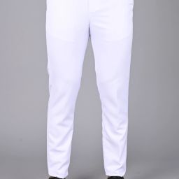 Men Regular Fit White Viscose Rayon Trousers-image-7