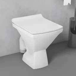 CROMA Premium Ceramic Floor Mount Commode / Western Toilet with Seat Cover SYON216 Western Commode-16