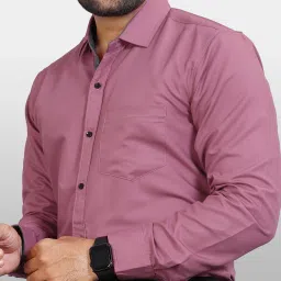 Men Regular Fit Solid Button Down Collar Formal Shirt-image-93