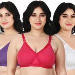 Pack of 3 Women Full Coverage Non Padded Bra-image-25