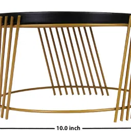 indian artisans BLACK AND GOLD CAKE STAND WITH SLANTING LINES Iron Cake Server image 5