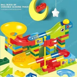 manaki enterprise 88PCS Assembly Block Marble Run Slide Track Building Blocks Funnel DIY Sets image 2
