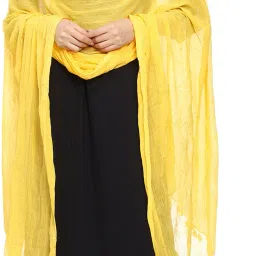 Chiffon Solid Yellow Women Dupatta-picture-14