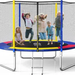 10 Feet Jumping Trampoline with Safety Net for Kids & Adults, Indoor & outdoor-image-30