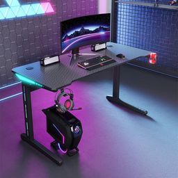 kuber industries Study & Games with Earphone Hook & Cup Holder | D21061200BLKSH-Black Engineered Wood Computer Desk-picture-26