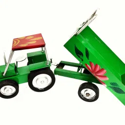 Metal tractor with designable and colorful Trolly (multicolour), Unbreakable Large and Long lasting Toy cum Show piece (Multi-Color)-12