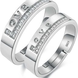ring Stone, Crystal, Brass Cubic Zirconia, Diamond Silver Plated Ring Set-image-69