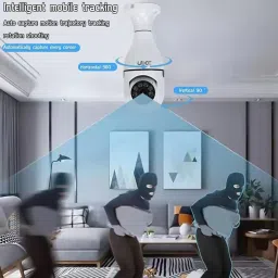 favone Wireless Panoramic Bulb 360 IP Camera 1.3MP Remoting Monitoring LED Bulb Light Security Camera image 3