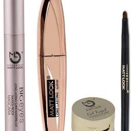 Combo Eye Makeup Waterproof Smudge proof Mascara, Kajal & Eyeliner 24h Pack of 3-image-5